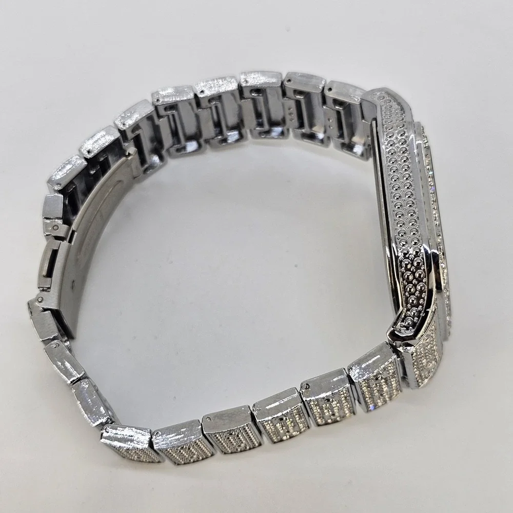 Men's Ice Out Square Watch 41MM Gray Dial Gray Bracelet Band 8